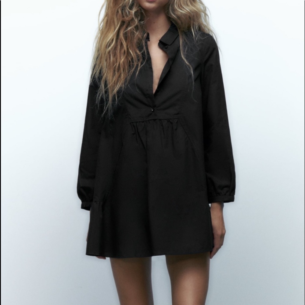 Zara Poplin Shirt Dress